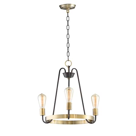 Maxim Lighting Haven 3-Light 18.5" Wide Oil Rubbed Bronze / Antique Brass Chandelier 11733OIAB